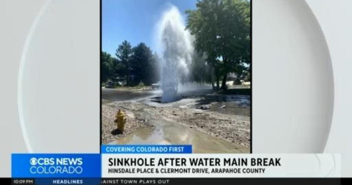 Water main break causes 12-foot sinkhole near Denver