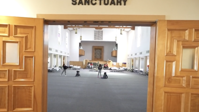 The sanctuary in Annunciation House in El Paso, Texas. 