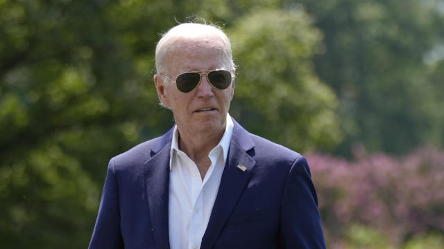 President Biden arrives at the White House from Camp David on Sunday, July 28, 2024. 