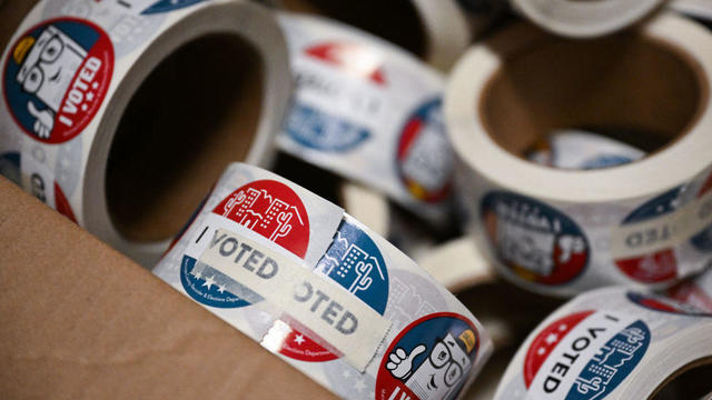 Rolls of "I Voted" stickers are stored at the Maricopa County Tabulation and Election Center on June 3, 2024. 