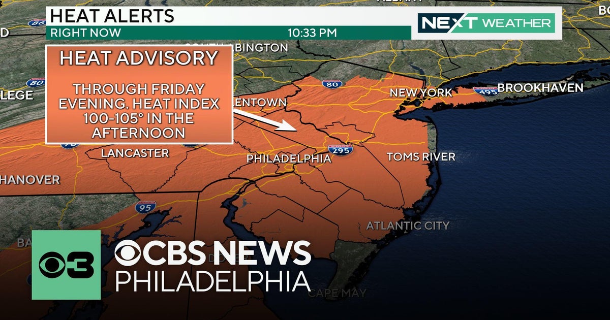 Heat advisory in effect across Philadelphia region Thursday, humidity ...