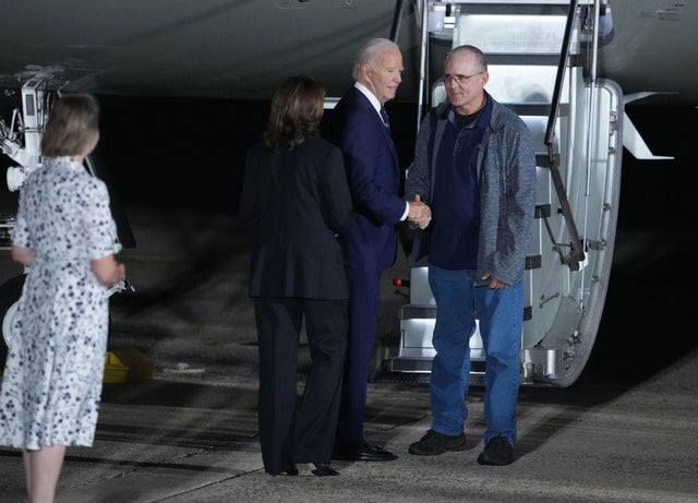 President Biden Welcomes Freed Americans At Andrews Air Force Base