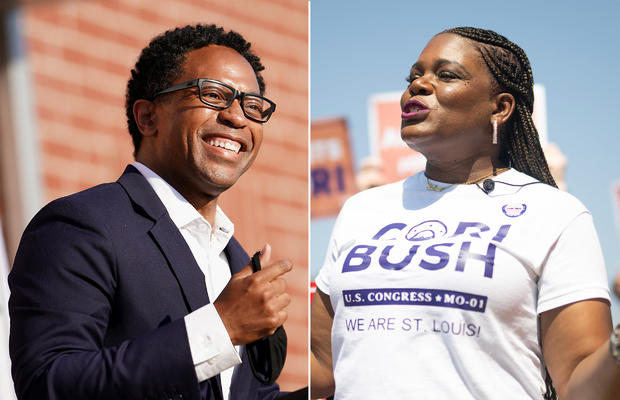 Photos of Wesley Bell and Rep. Cori Bush 