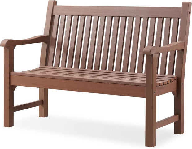 Psilvam Garden Bench, 2-Person Poly Lumber Patio Bench