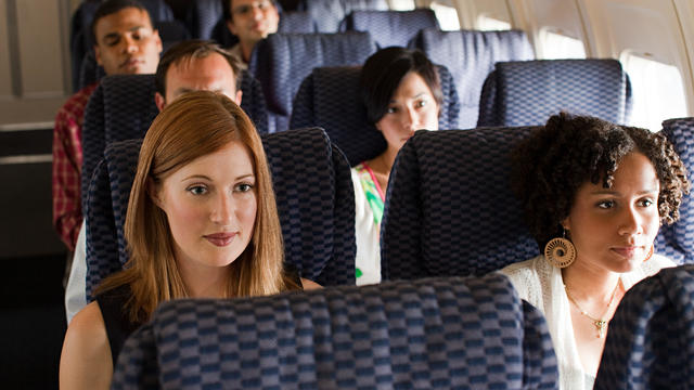 Passengers on an airplane 