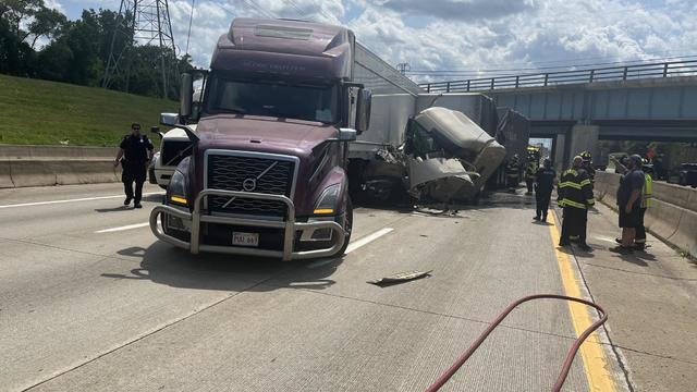 I-94 in Dearborn closes after four semi-truck crash and fire 