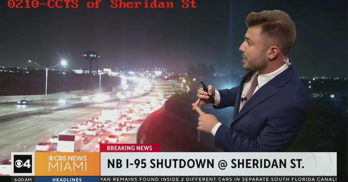 Northbound I-95 lanes closed at Sheridan Street due to deadly crash