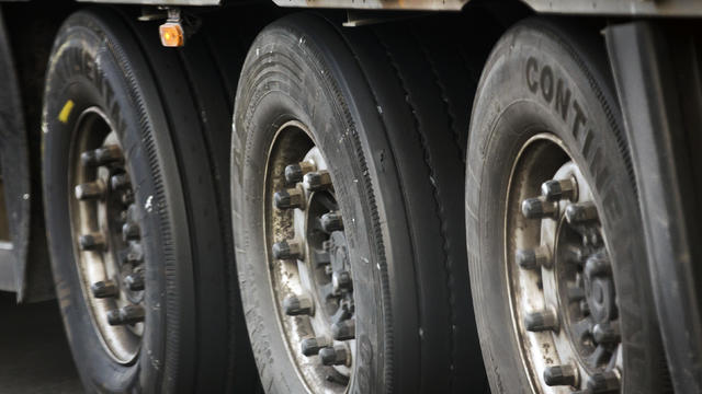 Worn Out Tires Of A Semitrailer 