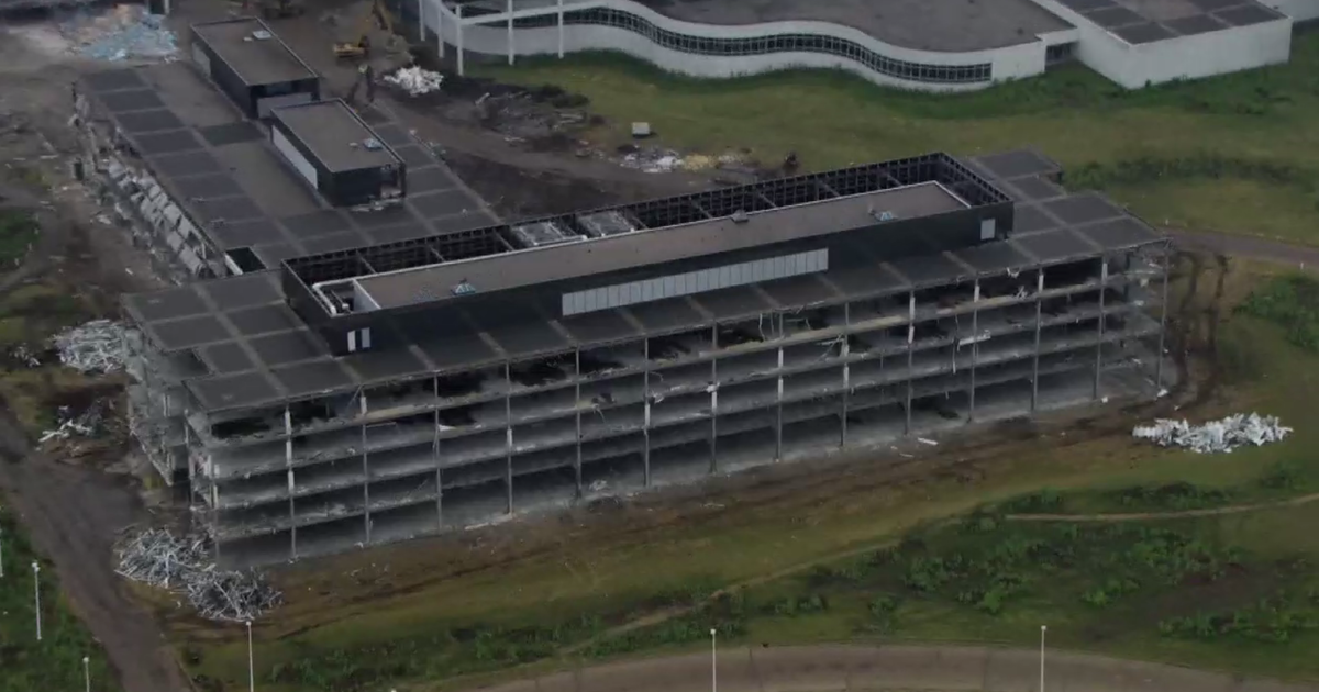 Demolition work underway at the old Sears headquarters in Hoffman Estates, Illinois