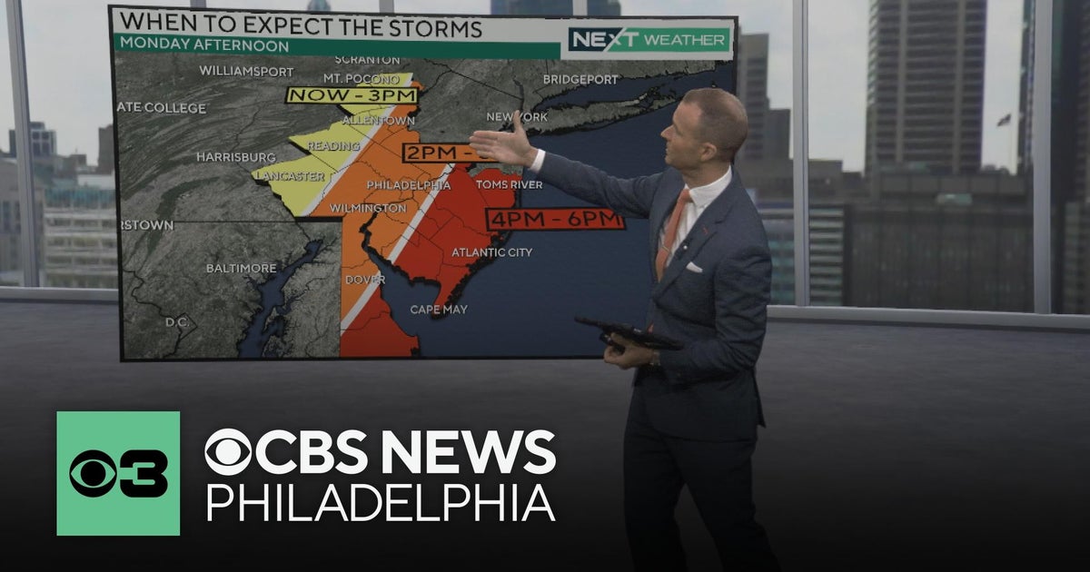 Timing Monday's storms in Philadelphia area and when it will feel like ...