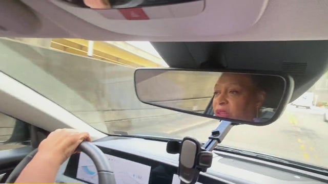 View of steering wheel and control panel vehicle interior at sunlight day