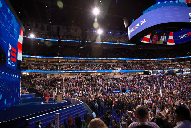 The third day of the Democratic National Convention gets underway at the United Center in Chicago on Aug. 21, 2024. 