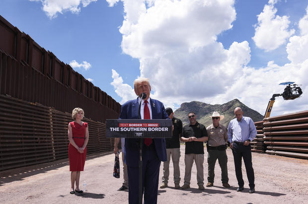 Former President Donald Trump visits border wall in Arizona 