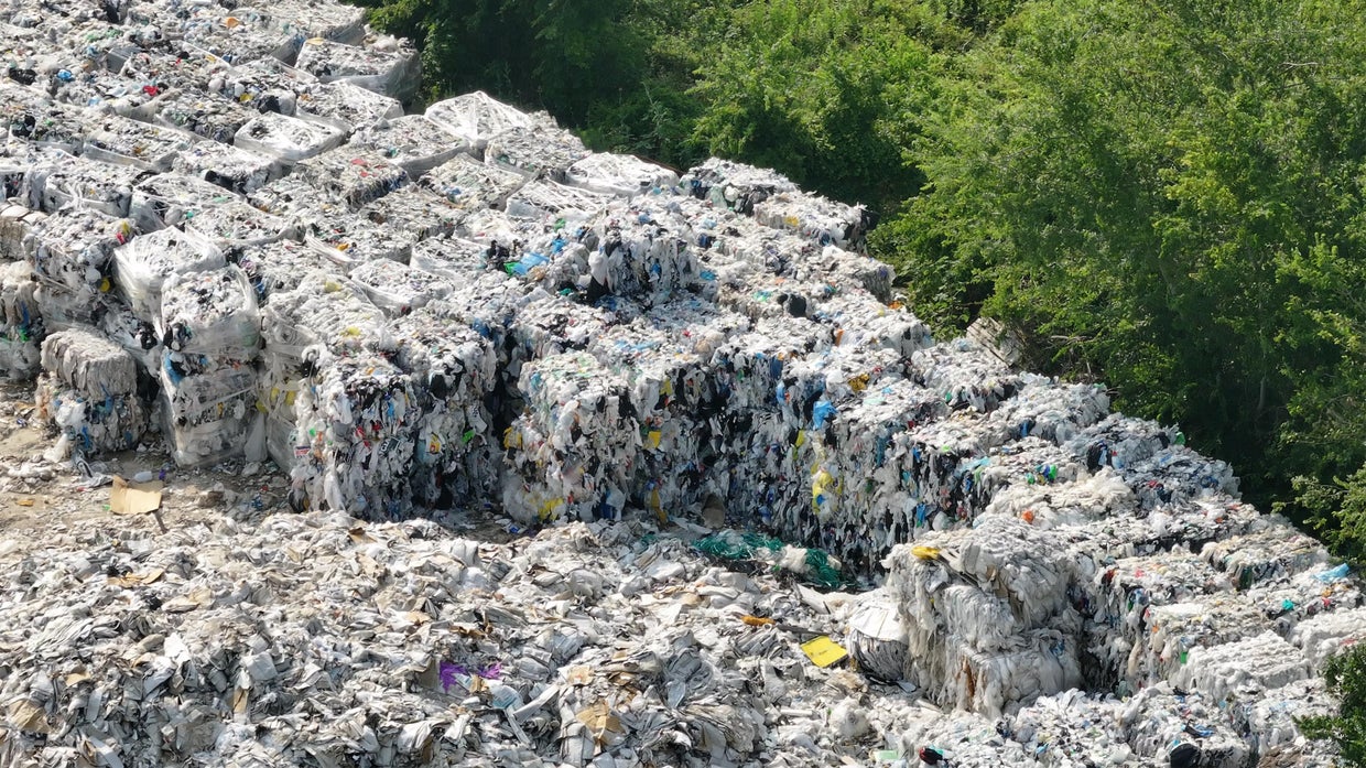 Plastic waste at Houston recycling site
