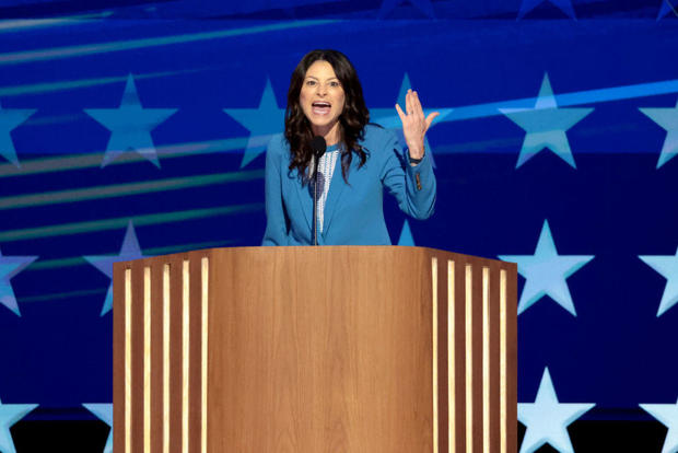 Michigan Attorney General Dana Nessel speaks on the third day of the Democratic National Convention on Wednesday, Aug. 21, 2024, in Chicago. 