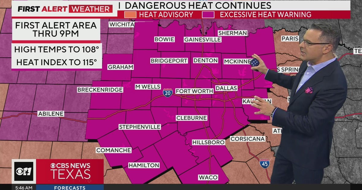 Most of North Texas under an excessive heat warning Friday - CBS Texas