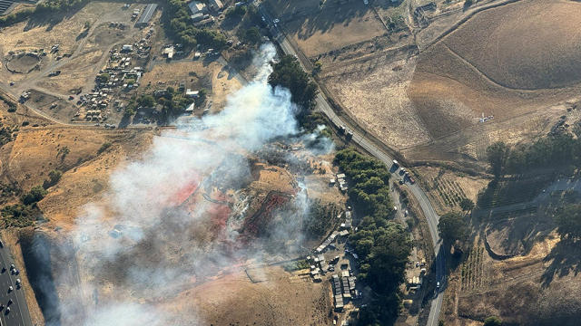 Grass Fire Aerial View 