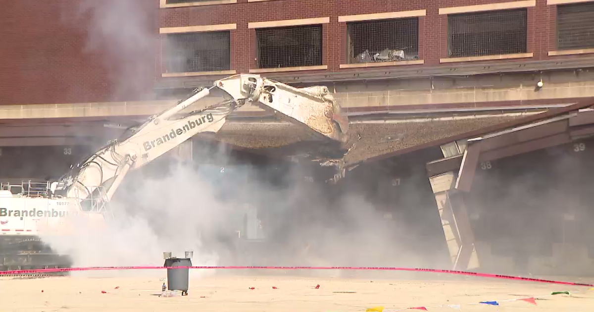 Demolition of Bally's Casino at the former site of the Tribune publishing house begins