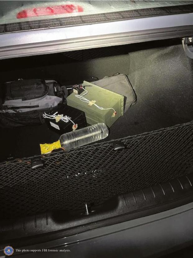 Two explosive devices were found in Thomas Crooks' car, as seen in a photo released by the FBI on Wednesday, August 28, 2024. 