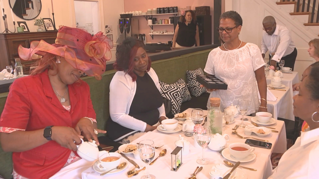 Visitors at Akwaaba Tea Salon in Philadelphia 