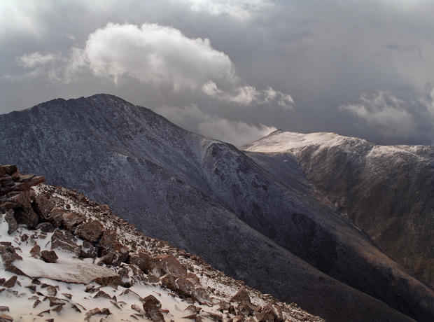 Snow storm over Mount Shavano Colorado 