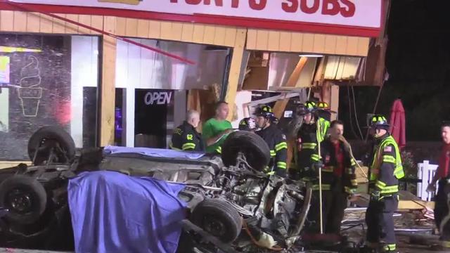 Deerfield crash into sandwich shop 