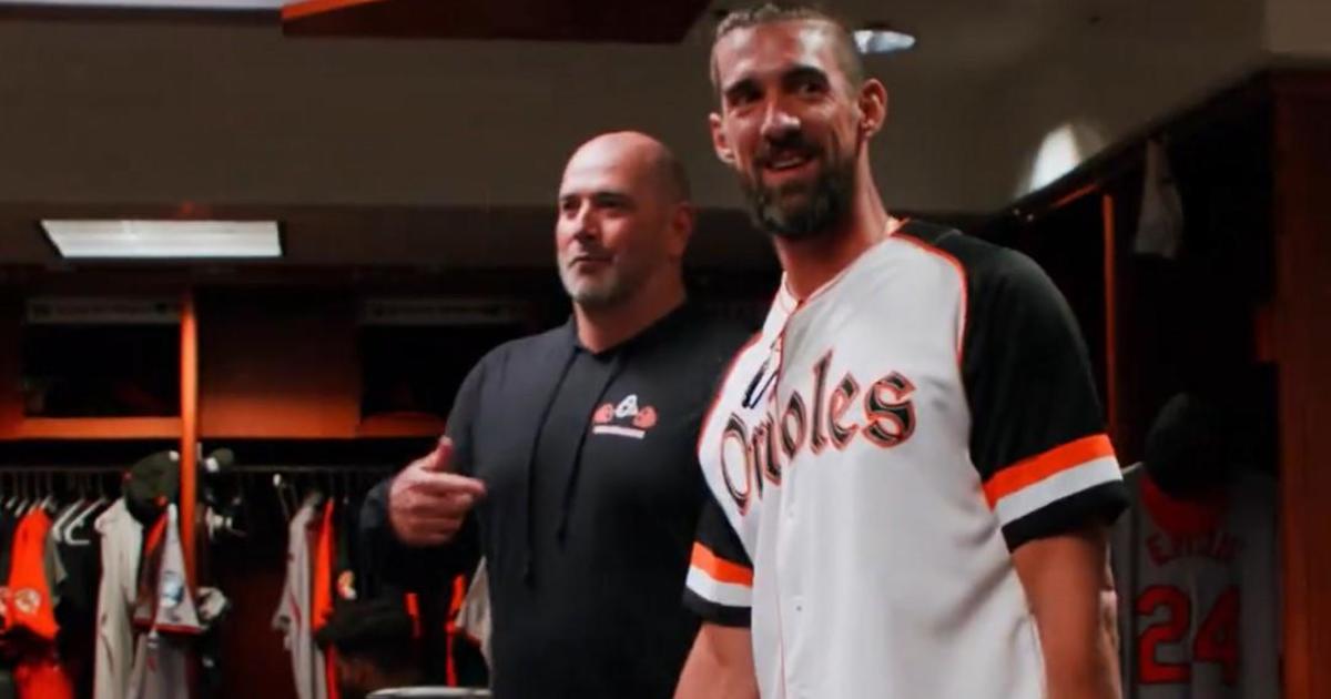 Michael Phelps, Olympic legend and Baltimore native, greeted Orioles in