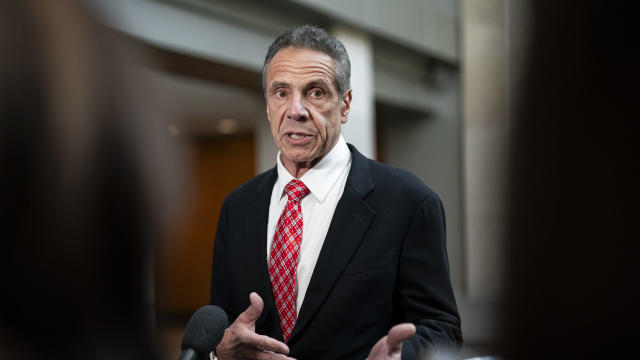 Former Gov. Andrew Cuomo speaks to reporters following a closed-door interview with the House Oversight and Accountability Subcommittee on Coronavirus Pandemic on Capitol Hill, on June 11, 2024 in Washington, DC. 