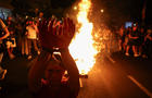 People rally to protest against the government and to show support for the hostages who were kidnapped during the deadly October 7 attack, in Tel Aviv 