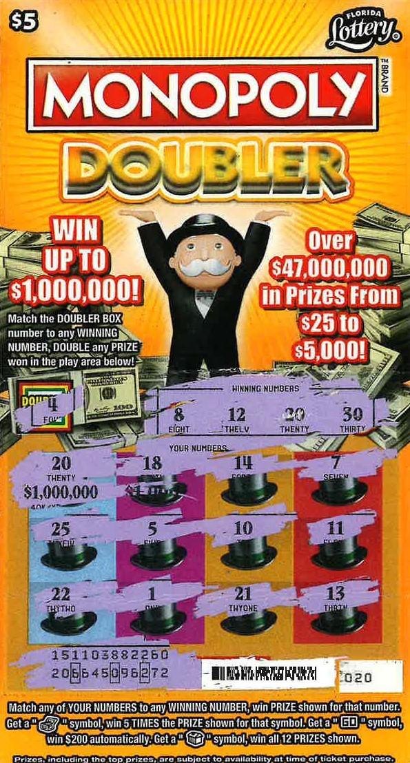 South Florida woman wins $1 million playing $5 Monopoly Doubler