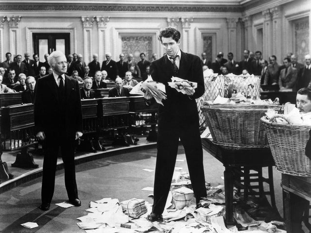 Claude Raines and Jimmy Stewart in Mr. Smith Goes to Washington