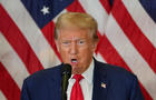 Trump speaks during a press conference, in New York City 