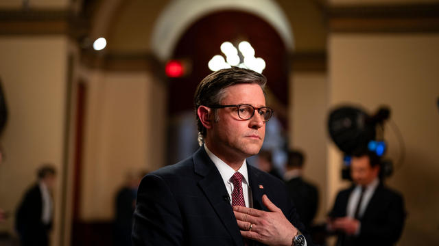 Speaker of the House Mike Johnson does an interview with CNN at the U.S. Capitol on April 17, 2024 in Washington, DC. 