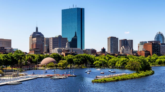 Back Bay skyline - Charles River and Esplanade - Boston Massachusetts 