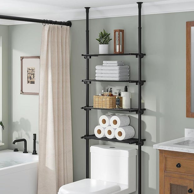 AllZone adjustable over the toilet storage shelf