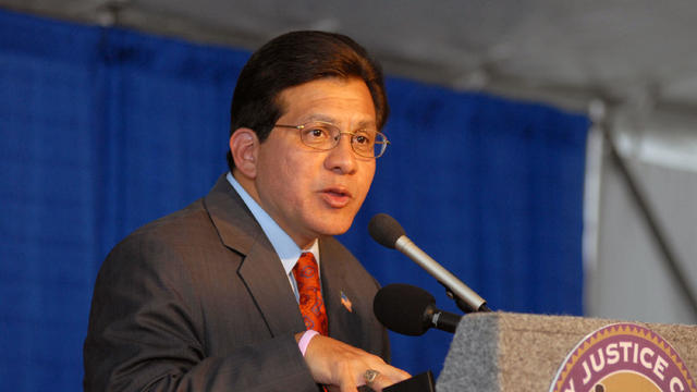 Attorney General Alberto Gonzales makes remarks at the dedication of the New Orleans Family Justice Center, a day after announcing his resignation as Attorney General, Aug. 28, 2007, in New Orleans, Louisiana. 