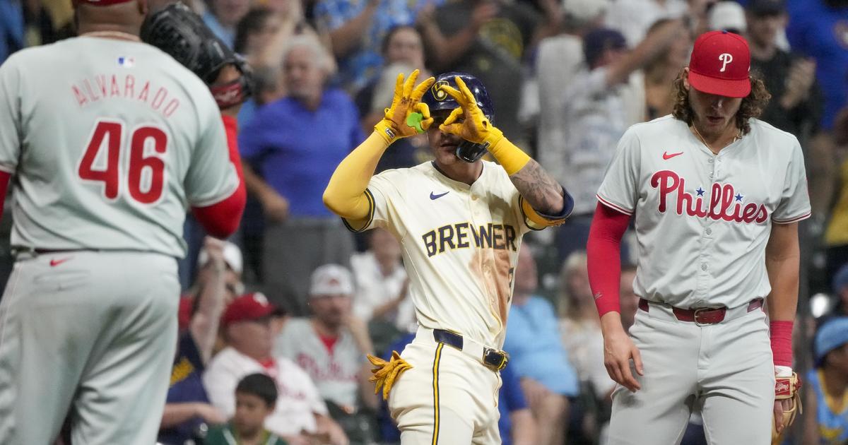 Brandon Marsh hits a home run in the Philadelphia Phillies' loss to the Milwaukee Brewers