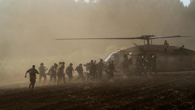 Israel's military evacuate injured people by helicopter after an anti-tank missile was fired into Israel from Lebanon, amid cross-border hostilities between Hezbollah and Israel, near Israel's border with Lebanon in northern Israel 