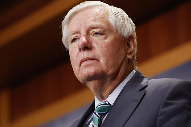 Sen. Lindsey Graham at a news conference at the U.S. Capitol on June 20, 2024, in Washington, D.C.  