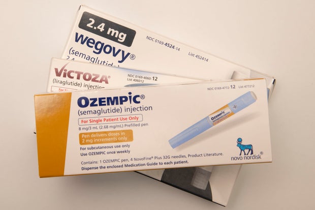 Ozempic, Victoza e Wegovy, medicamentos injetáveis para perda de peso.