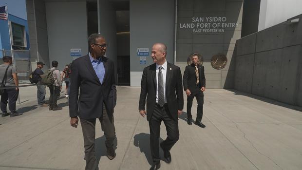 Bill Whitaker and Troy Miller, a 30-year veteran of U.S. Customs and Border Protectio. 