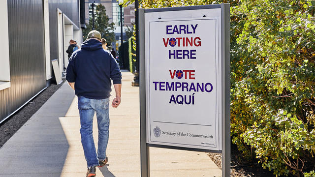 Massachusetts Residents Cast Ballots As Early Voting For U.S. Presidential Election Begins 