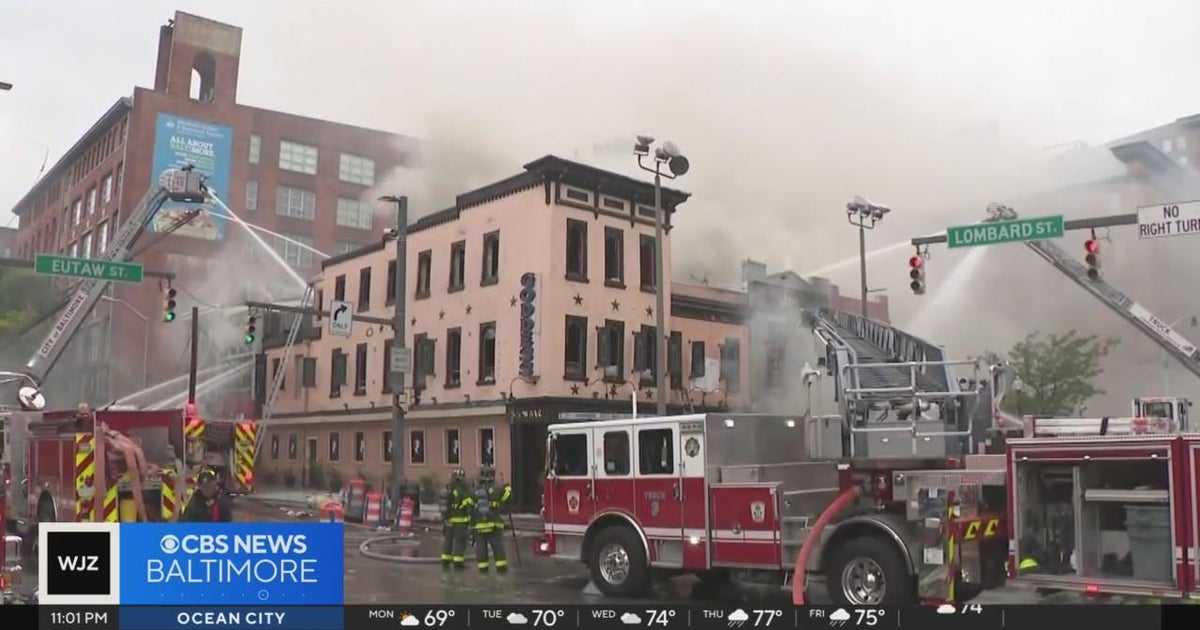 Massive fire damages five businesses in downtown Baltimore - CBS Baltimore