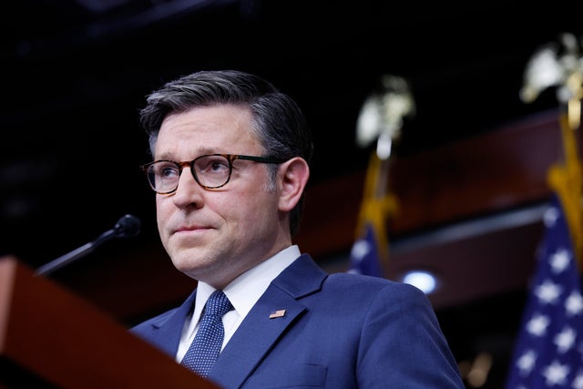 Speaker of the House Mike Johnson speaks during a news conference after a House Republican Caucus meeting at the U.S. Capitol on Sept. 24, 2024, in Washington, D.C.
