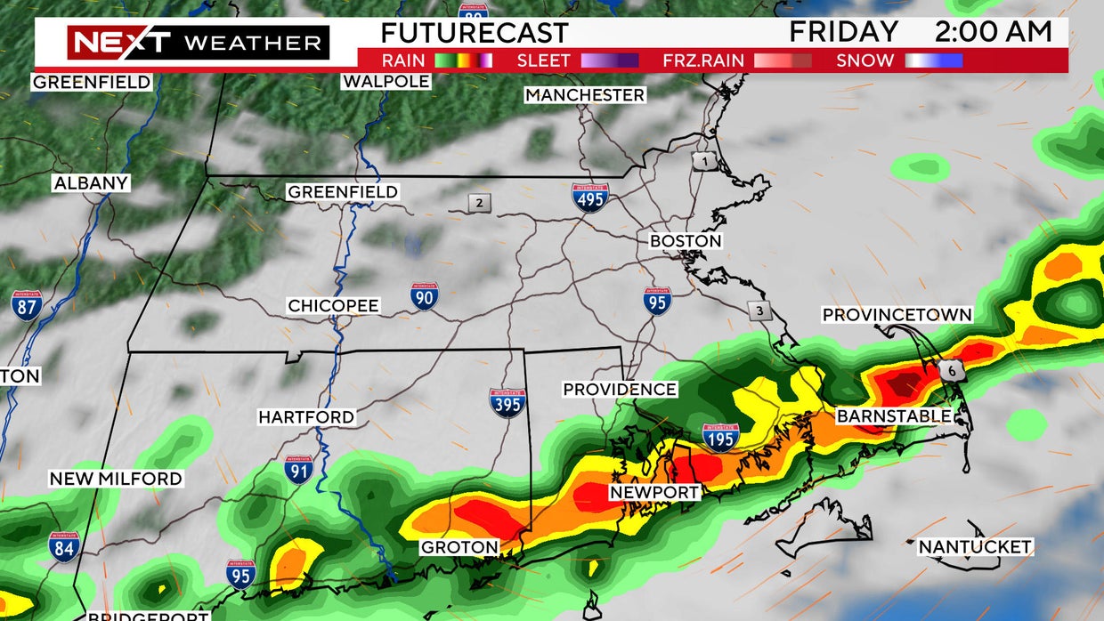 Forecast maps show when heavy rain will fall in Massachusetts Thursday ...