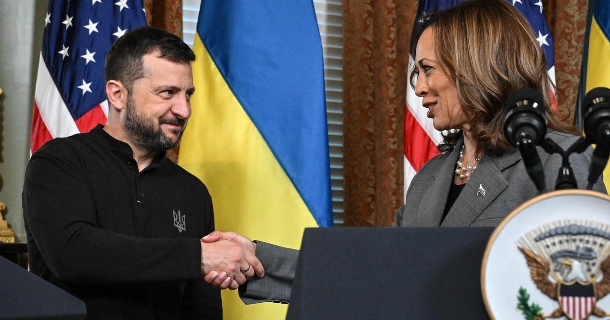 Kamala Harris, Ukrainian President Volodymyr Zelenskyy address reporters