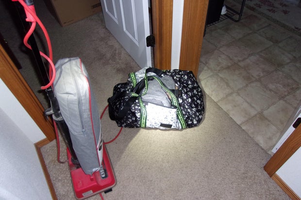 Duffle bag at Howard home