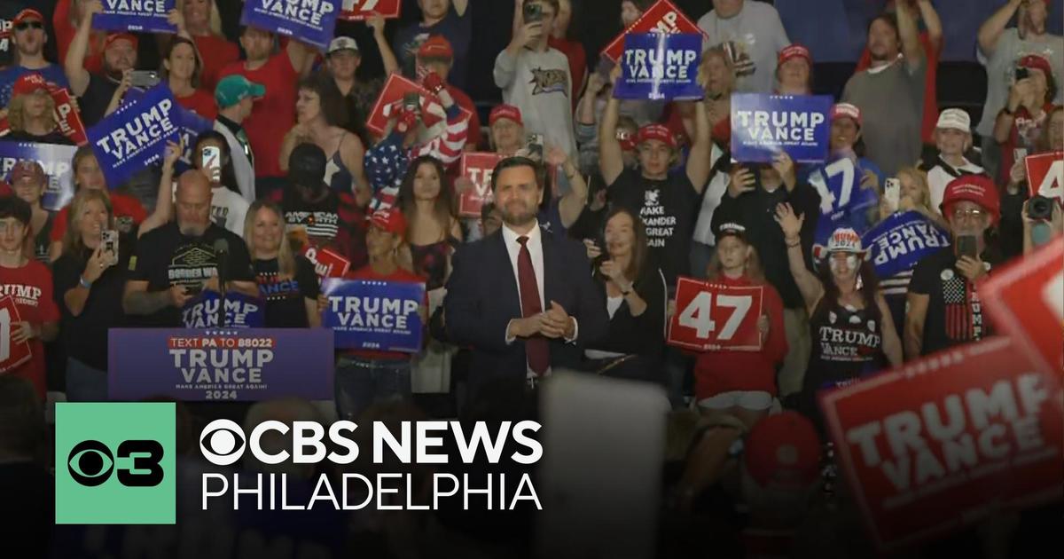 JD Vance crisscrosses battleground Pennsylvania at a rally in Newtown, Bucks County