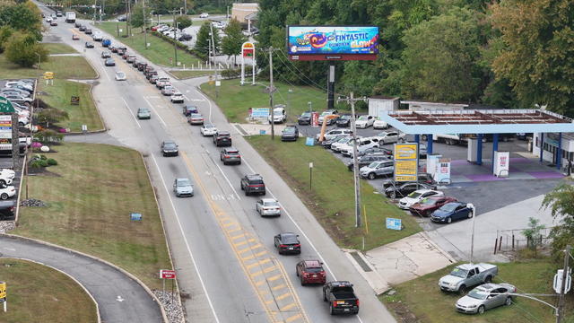 A drone photo of Route 322 in Delaware County 