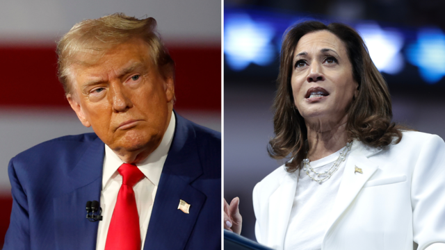 Donald Trump, Kamala Harris combo image 